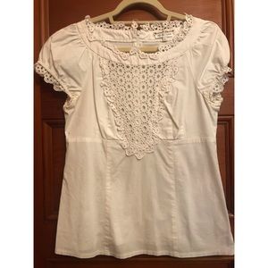 Nanette Lepore Eyelit Blouse in White